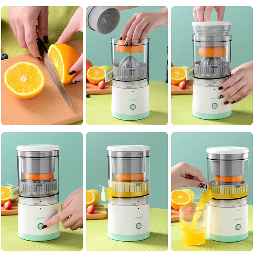 Portable electric citrus juicer, quick and easy