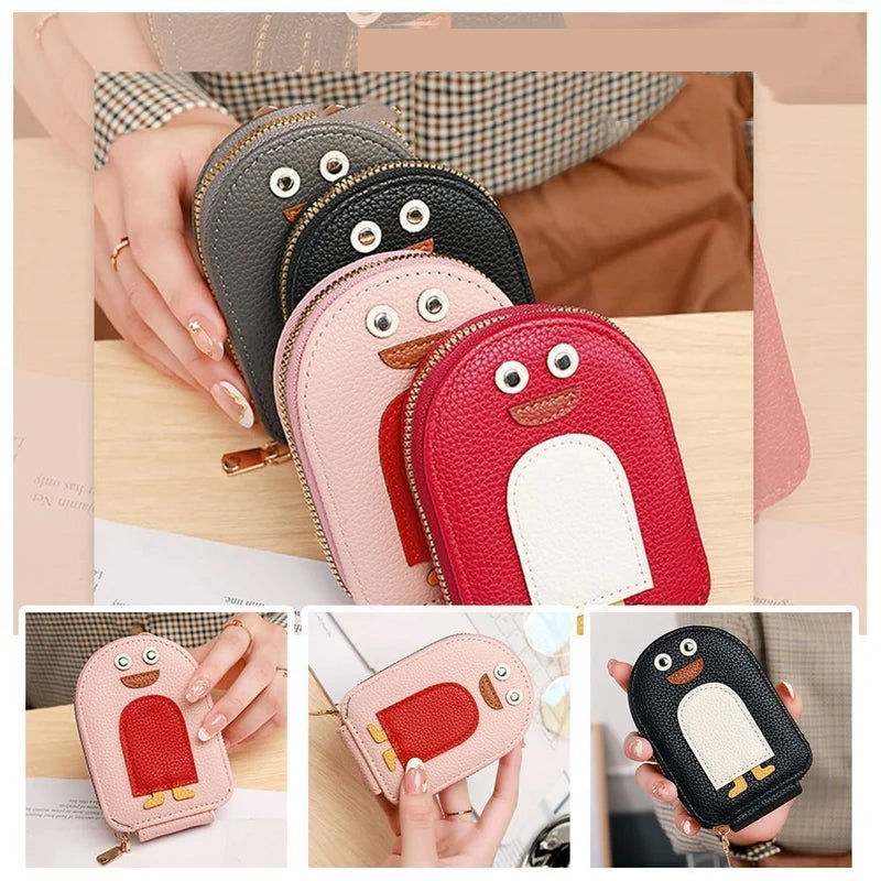 Card holder - compact and durable penguin pattern