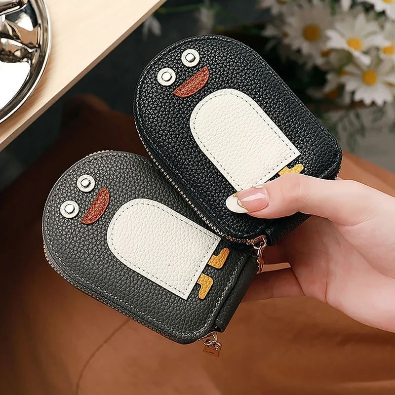 Card holder - compact and durable penguin pattern