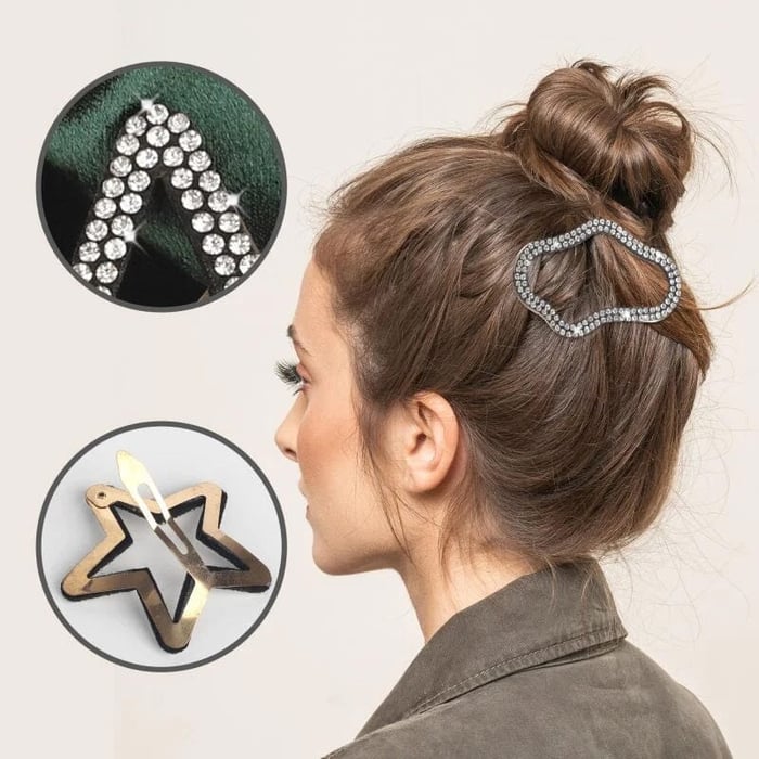Pinzas para el cabello elegantes y brillantes (x4)
