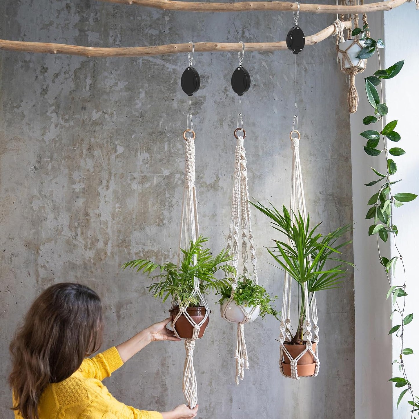 Accédez facilement à vos plantes suspendues (x2)