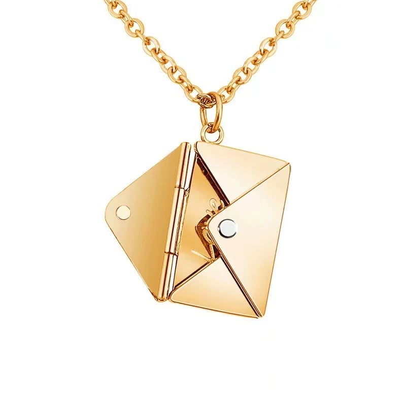 Collier enveloppe secret avec un message d’amour caché