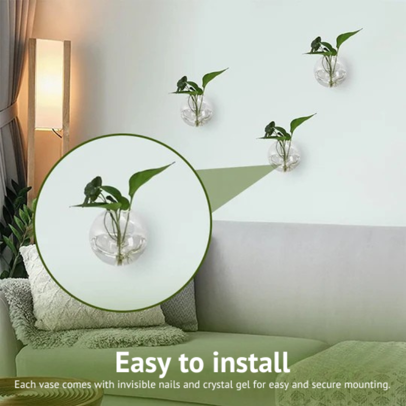 壁に穴を開けずに、植物を引き立てましょう