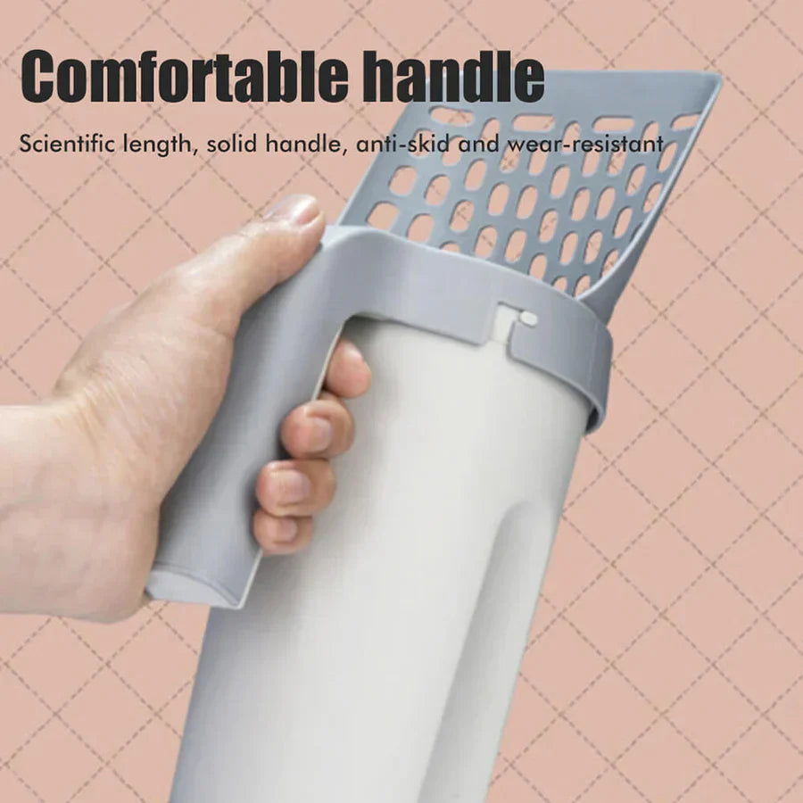 Praktická lopatka na podstielku so zabudovanými taškami