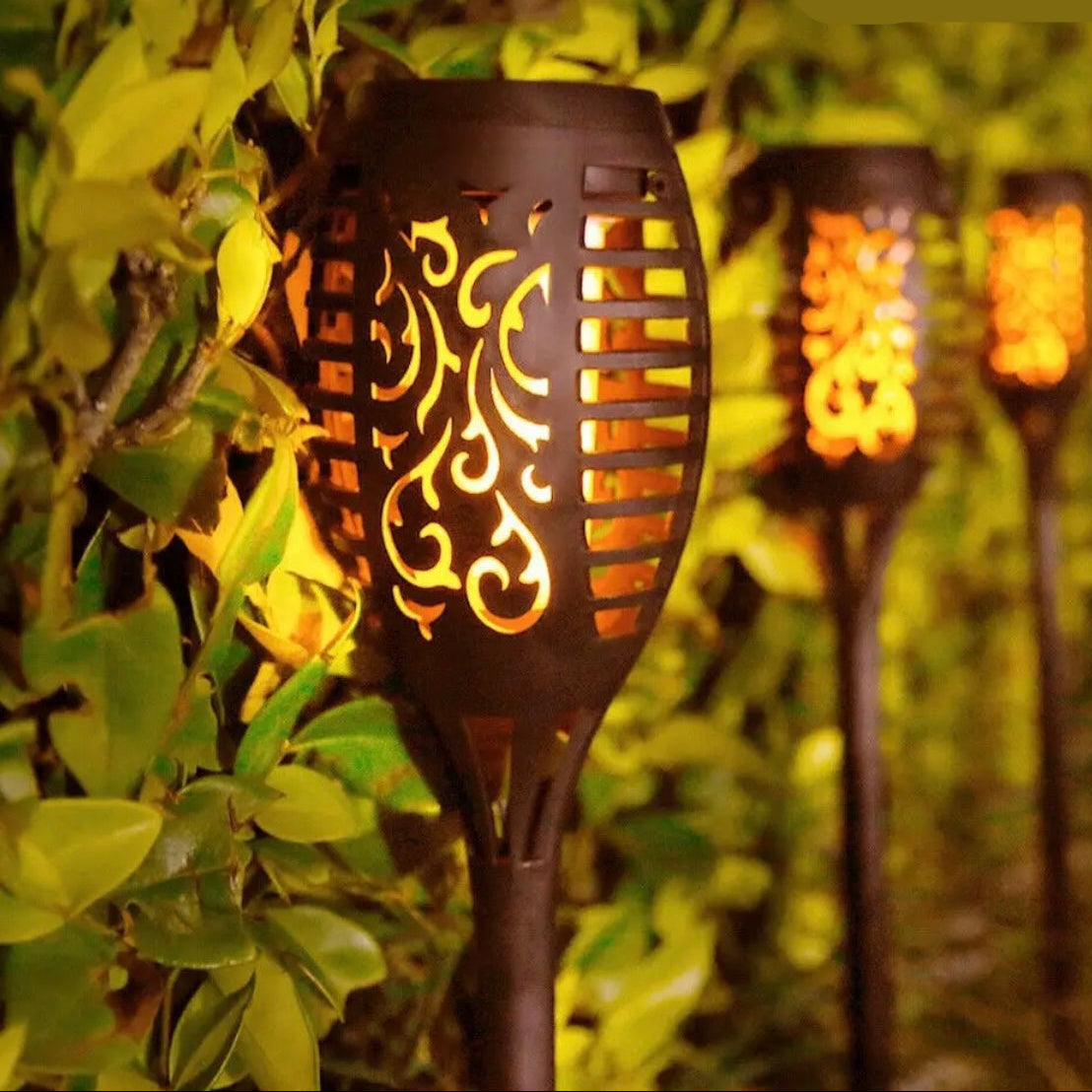 Torche solaire LED – Flamme réaliste sans feu