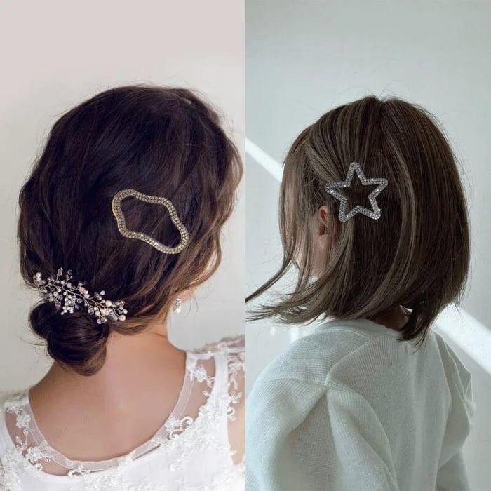 Pinzas para el cabello elegantes y brillantes (x4)
