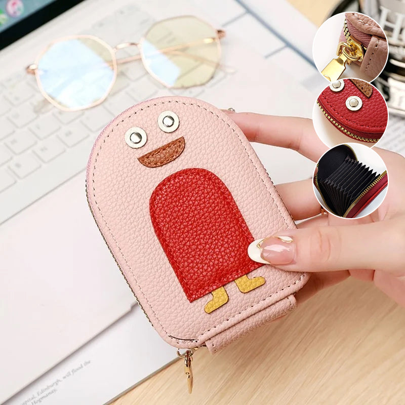 Card holder - compact and durable penguin pattern