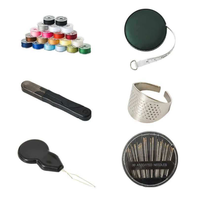 Compact sewing kit with ready-to-use accessories