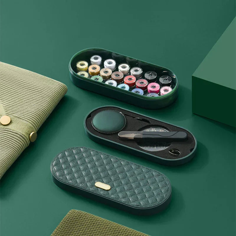 Compact sewing kit with ready-to-use accessories