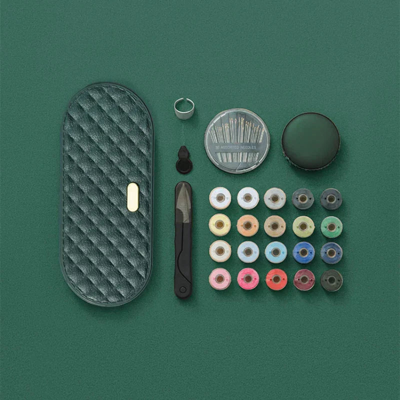 Compact sewing kit with ready-to-use accessories