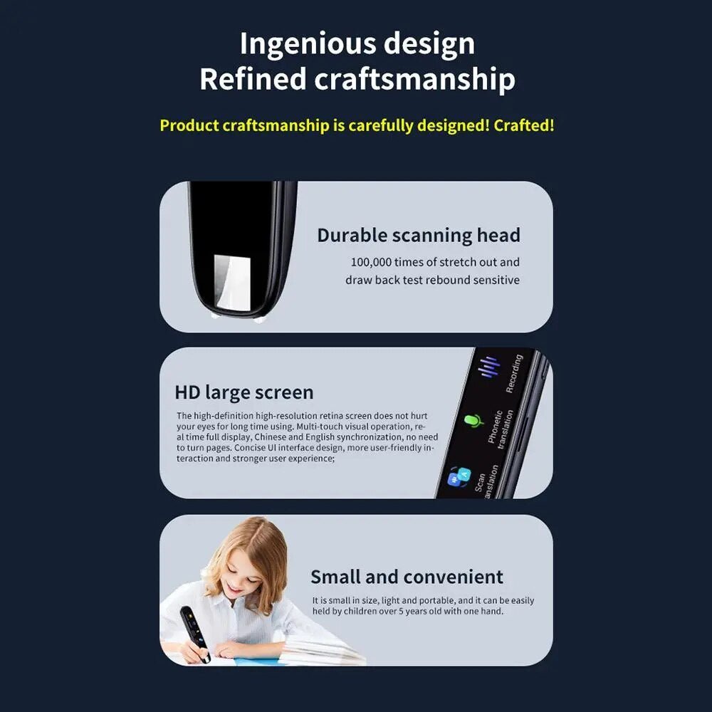Multifunktionell översättarpenn – Läsning & översättning av 112 språk i realtid