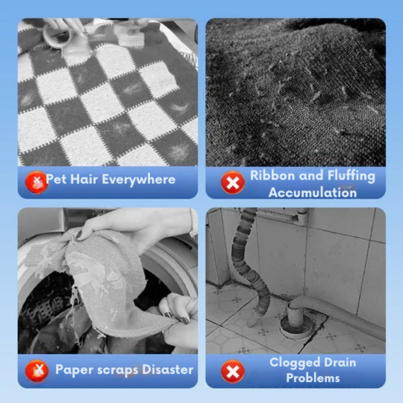 Anti-hår, hår og rester filtre til vaskemaskine