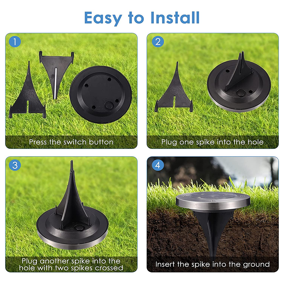 Decorative solar lamp for outdoor walkways (x4) 