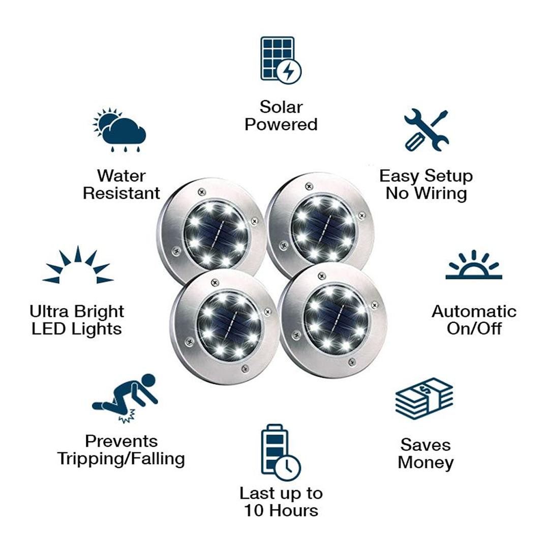 Decorative solar lamp for outdoor walkways (x4) 