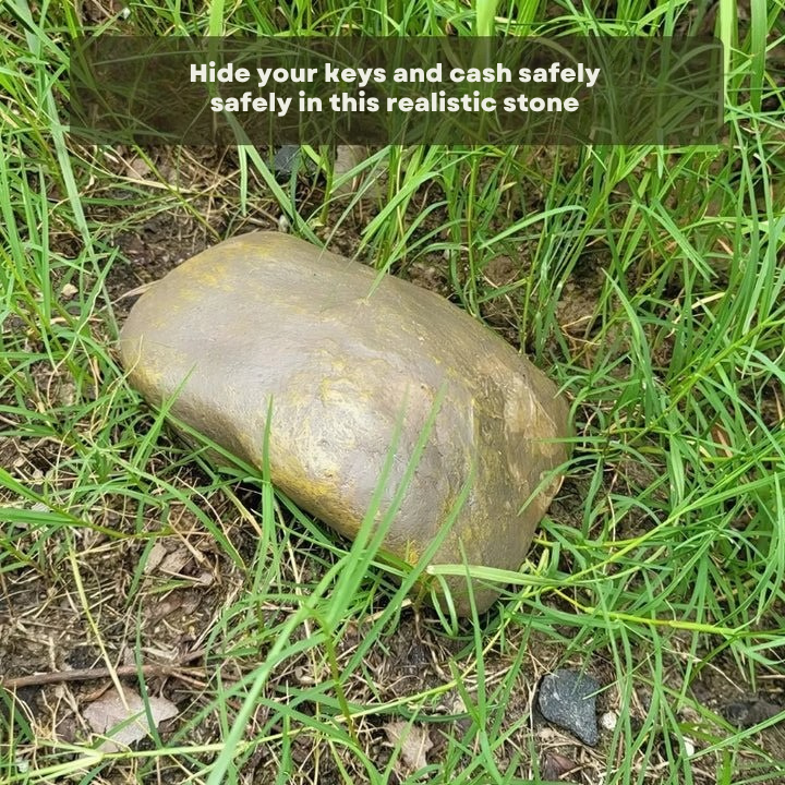 Diszkrét, kő alakú kültéri kulcsrejtő — fotó 3
