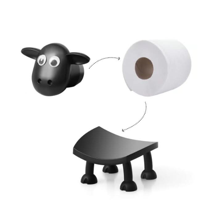 Toalettpapirholder i form av en sau 