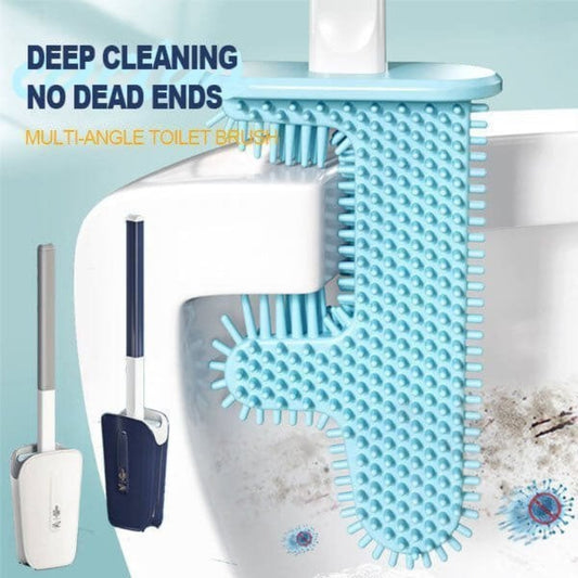 Flexible toilet brush for cleaning without blind spots 