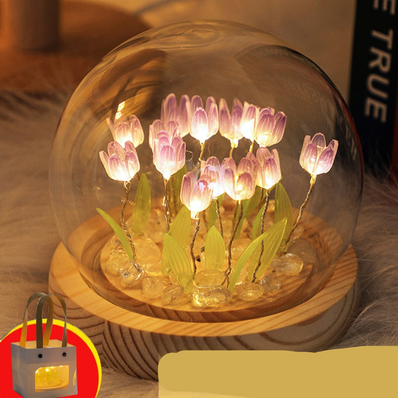 מנורת DIY טוליפ להרכבה – אור פרחוני רך 