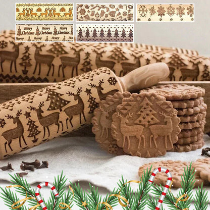 Biscotti festivi perfetti grazie al mattarello inciso 