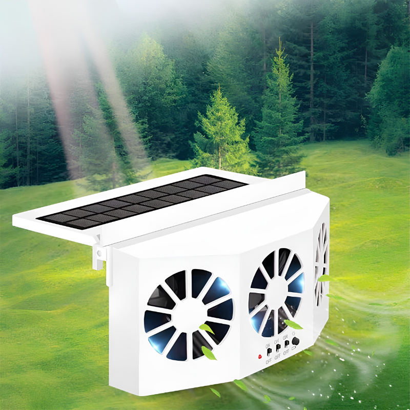 Ventilateur solaire pour voiture avec recharge USB