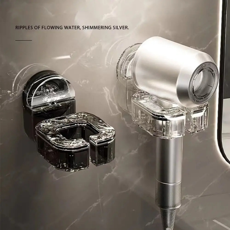 Rotating wall-mounted hair dryer holder 