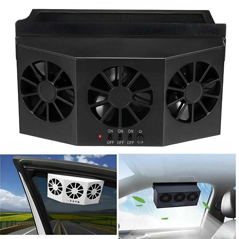 Ventilateur solaire pour voiture avec recharge USB