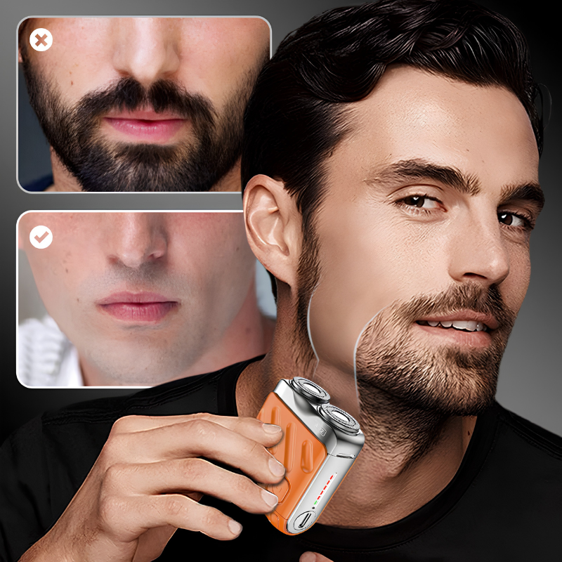 Rasoir électrique double tête – format compact rechargeable