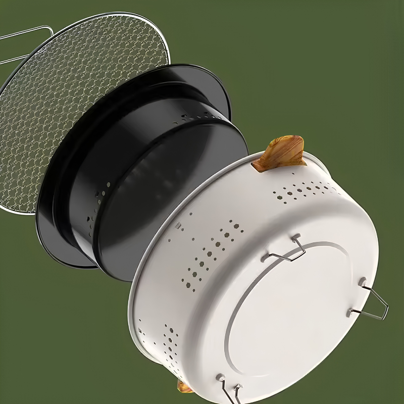 Barbecue charbon portable – grill rond démontable pour extérieur
