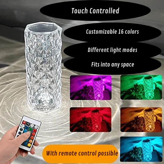 Dekorativ LED-lampe i krystalstil 