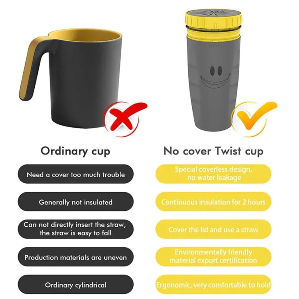 Tazza ermetica senza coperchio – Bere senza rovesciare 