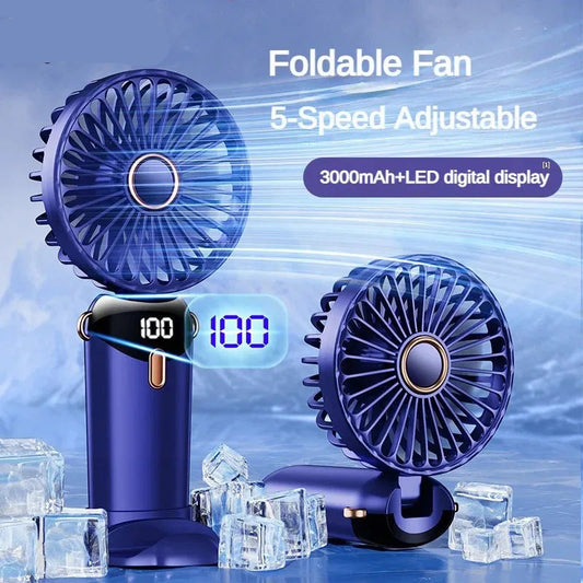 Kraftvoller Mini-Ventilator mit intelligentem LED-Display