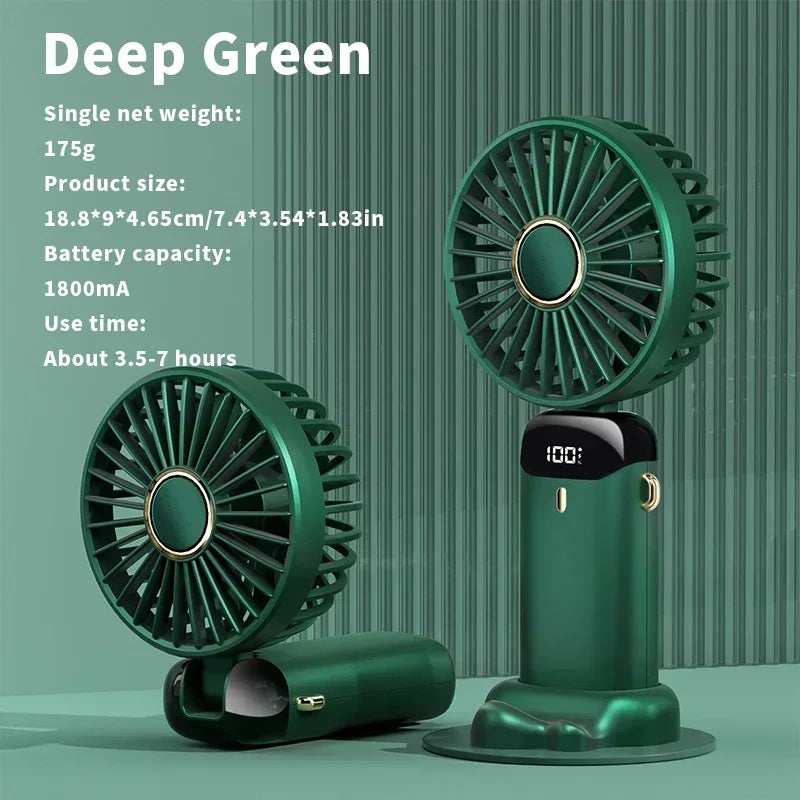 Erőteljes mini ventilátor intelligens LED kijelzővel 