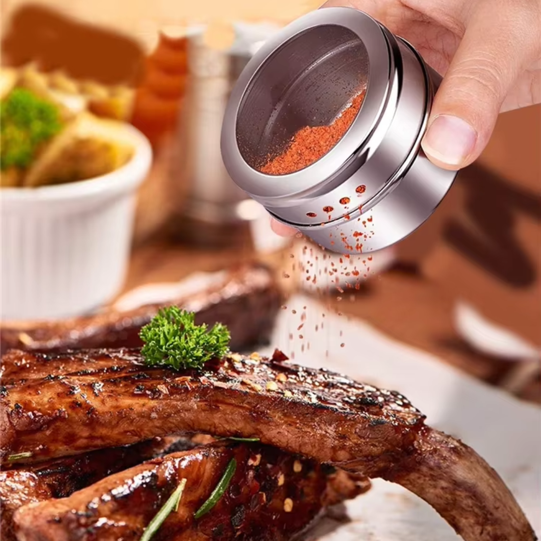Set of magnetic organizers for spices, practical and stylish 
