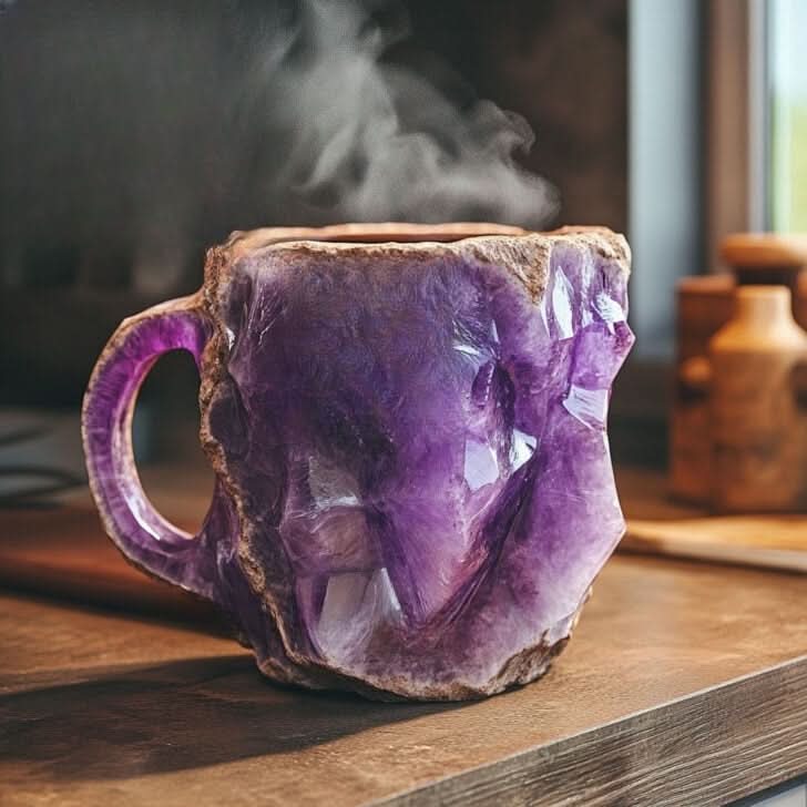 Kávový hrnek z minerálního krystalu – přírodní elegance