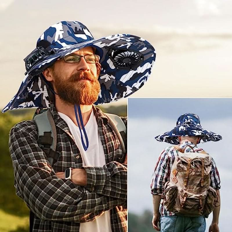 Hat med integreret solcelleventilator 