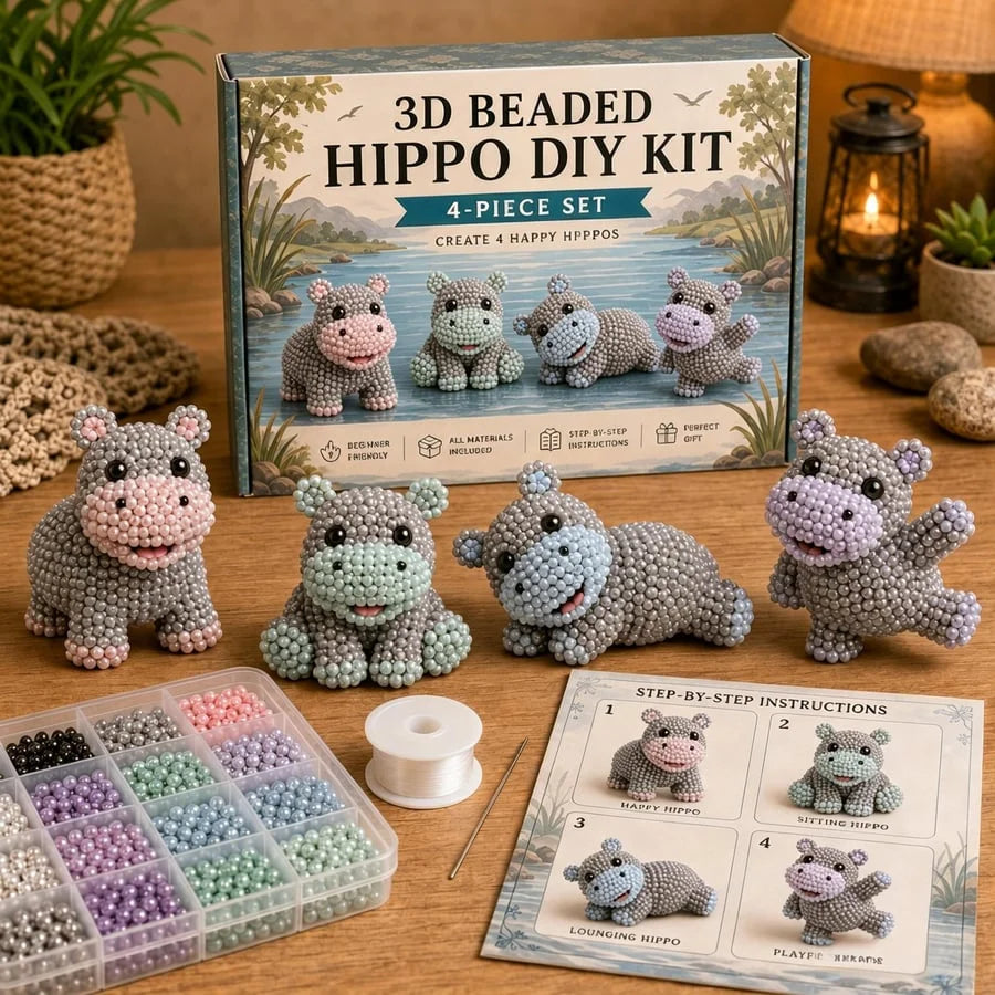 Créez de Jolis Animaux 3D en Perles Facilement à la Maison — Hippopotames, photo 11
