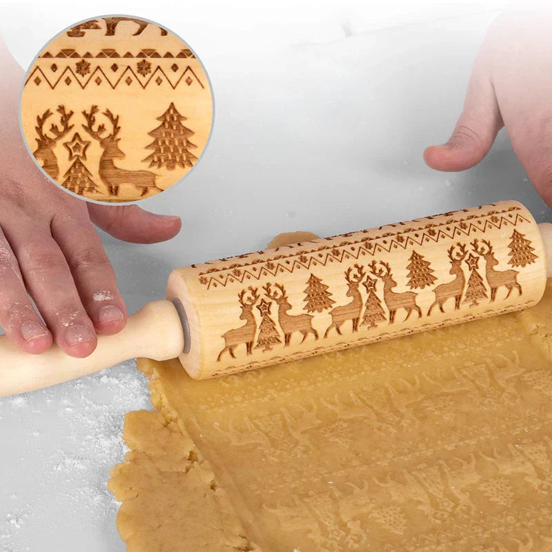 Biscotti festivi perfetti grazie al mattarello inciso 
