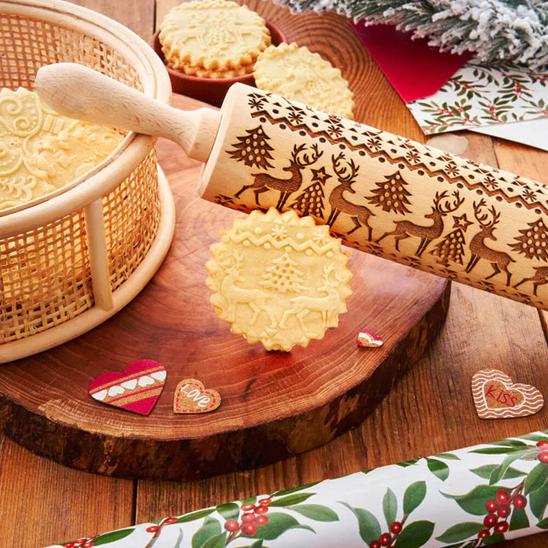 Biscotti festivi perfetti grazie al mattarello inciso 