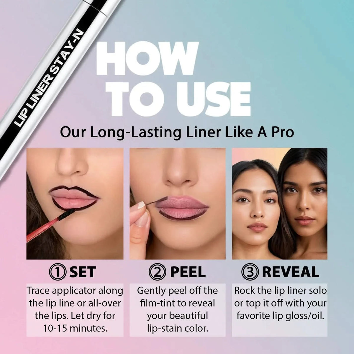 Perfectly shaped lips, untouched for 12 hours 