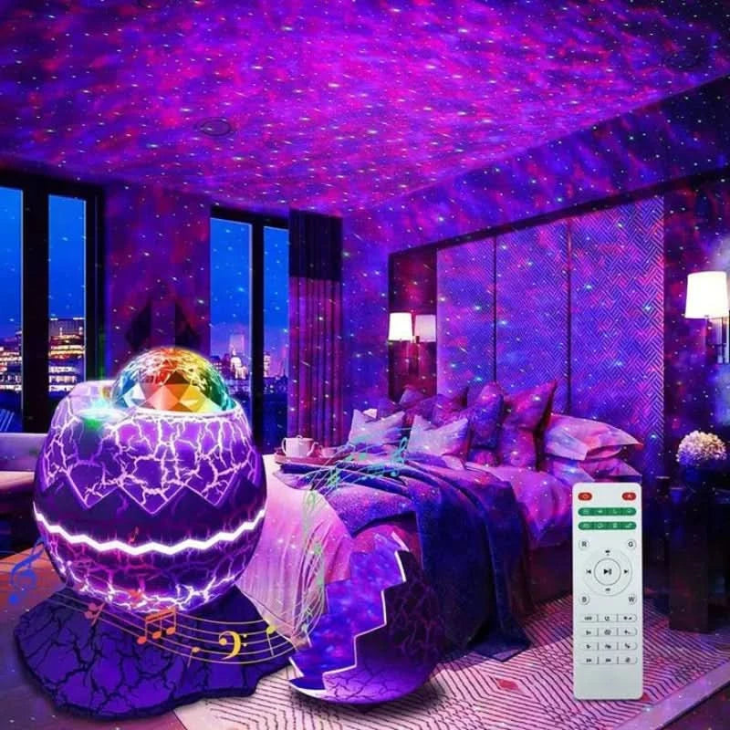 Galakseprojektor med musikk og fjernkontroll 